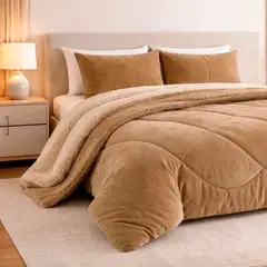 GENERICO - Cubrecamas De Invierno Plush Con Chiporro 1.5 Plazas + Funda