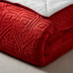 GENERICO - Frazada Rosa Relieve King 250x200 Cm Poliéster Unicolor