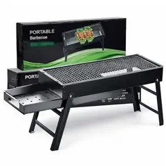 GENERICO - Mini Parrillera Portátil Plegable Para Carbón 60x22cm AS853