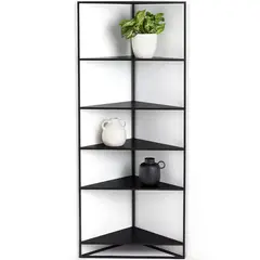 LIVING MARKET - Repisa Metálica Alu Negro 47x47x160 Hecho a Mano