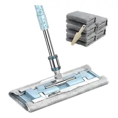 KUANGYE - Trapeador De Microfibra Spin 360°mágico Mop Con 6 Almohadilla