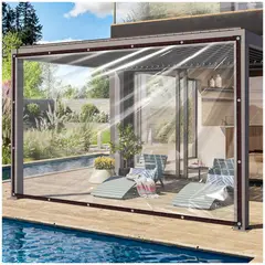 KUANGYE - 3 x 6 M Lonas Transparentes Resistentes Impermeables UV Con Ojales Para Exteriores,Jardín