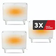 BETTERLIFE - Calefactor Eléctrico Mural De Cristal 3 UNIDADES 1000W WiFi