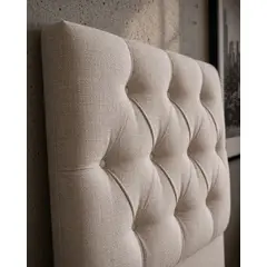 GENERICO - Respaldo 1.5 Plaza Capitone Lino Beige Moderno Industrial de Alto Nivel