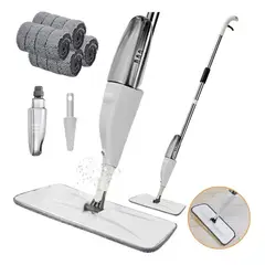 KUANGYE - Trapeador Spray Pulverizador Microfibra 4 Almohadillas Tela