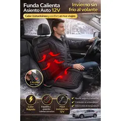 MOVI - Funda Calienta Asiento Auto 12V Confort Térmico Instantáneo para Invierno