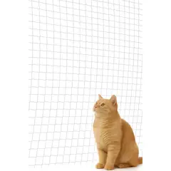 GENERICO - Malla Seguridad Balcon Gatos Nylon Transparente 4x3 Mts Blanco Transparente Discreto Visual Balcon