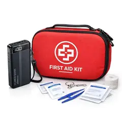 MOVI - Botiquín Emergencia Auto 54 Pz Cargador 20000mAh Camping Primeros Auxilios