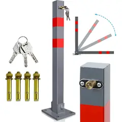 KUANGYE - Postes De Aparcamiento Plegables De Acero 65cm Barrera Bloqueador De Estacionamiento Anti-parking