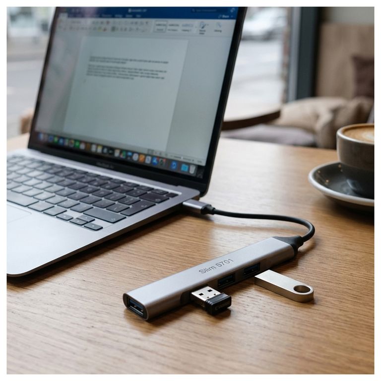 Adaptador Multipuerto USB 3.0 4 Puertos Delgado Slim 570