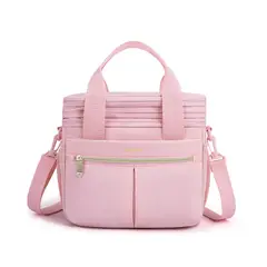 TOURIT - Lonchera Térmica Double Deck 23 latas 13L Expandible Rosado
