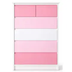 DECORACION CREATIVA - Cajonera Infantil 6 cajones Rosado Blanco Rosa