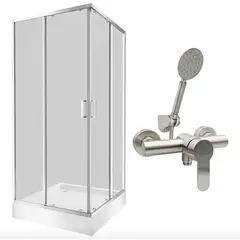 DOER - Pack Cabina de ducha 90x90 + Grifería Metálica