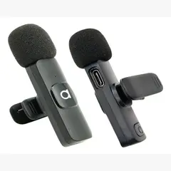 AUDIOLAB - 2 Microfonos Solapa Inalambricos Usb C Smartphone Negro