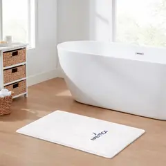 NAUTICA - Alfombra de Baño GOZO Home algodón absorbente 50x80cm blanco