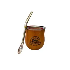 EL BUEN PASTOR - Mate Barrilito de Madera Algarrobo mas Bombilla