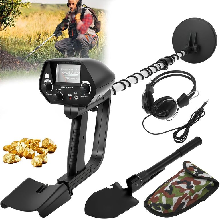 Altamente Sensible Detector De Metales Con Pantalla Lcd MD4030 Impermeable + Pala y Auriculares