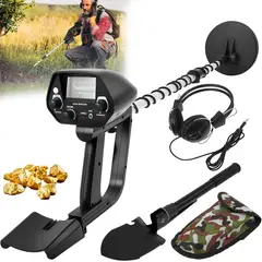 KUANGYE - Altamente Sensible Detector De Metales Con Pantalla Lcd MD4030 Impermeable + Pala y Auriculares