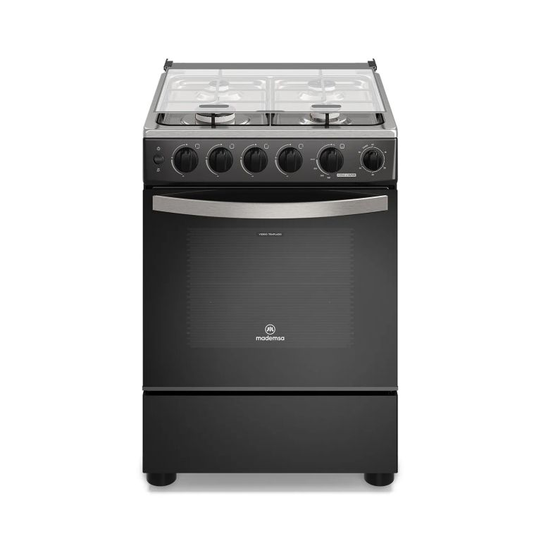 Cocina a Gas 4 Platos Horno Vapor y Temporizador FM4TPC Negra a $229.990