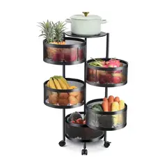 OEM - Carro organizador de 5 canastos circulares con giro