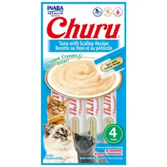 INABA - Snack Cat Churu Atún Y Ostión 4 Tubos