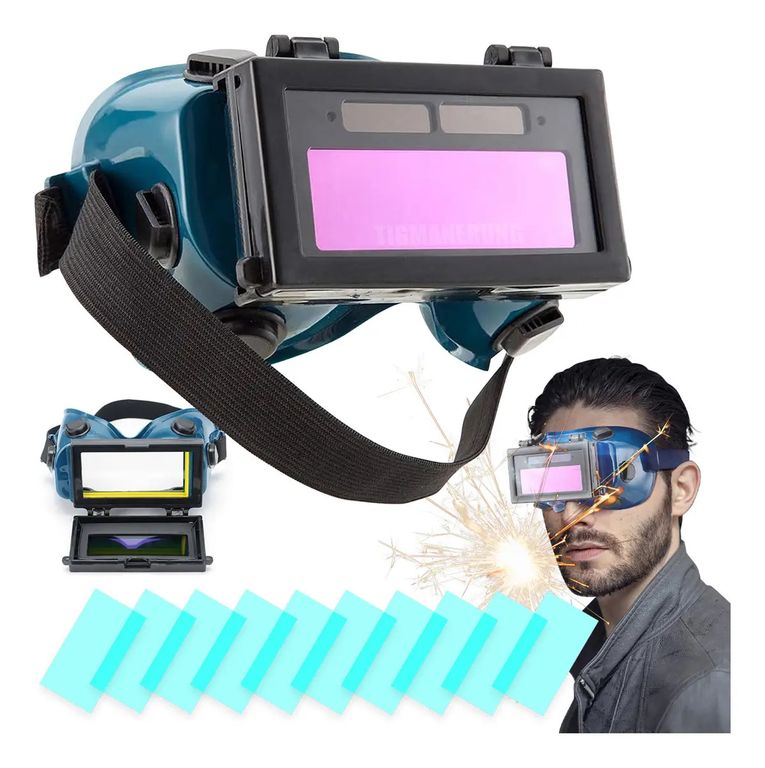 11pz Lente Soldar Seguridad Oscurecimiento Automaticos Gafas Con 10 Reemplazar Lentes