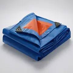 GENERICO - Lona Impermeable 5x6m Doble Cara AzulNaranja Reforzada