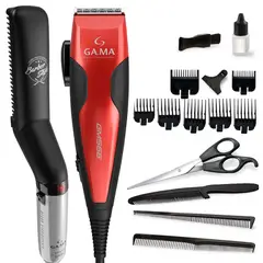 GAMA - Pack Cortapelos Clipper Gm566 + Alisadora Barber Style