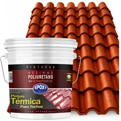 EPOXY - PINTURA TECHOS AISLANTE TERMICO - TINETA 15L - CAFÉ TEJA