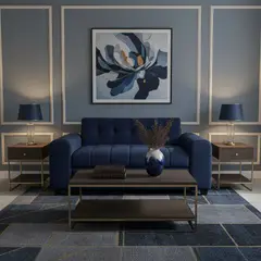 DISEÑOS VALESTRINI - SOFA DOS CUERPOS BRAZO REDONDO EN FELPA