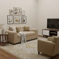 DISEÑOS VALESTRINI - SOFA DOS CUERPOS BRAZO REDONDO EN FELPA