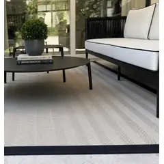 DECORUGZ - Alfombra Vinílica Lavable Grecia borde negro 200x300