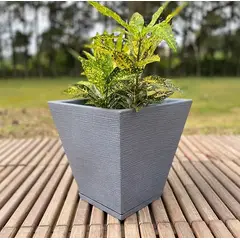 FLORIDIS - MACETERO GRAFITO ZURIQUE 34CM ALTO CON PLATO