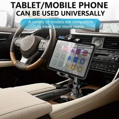 IRM - Soporte Universal de Celular y Tablet para Portavasos de Auto - 360°