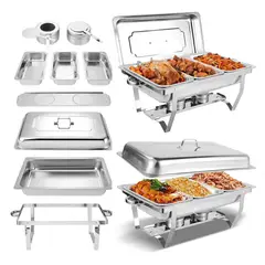 KINDA NICE - Chafer Buffet Banquete Rectangular 12lts Acero Inoxidable
