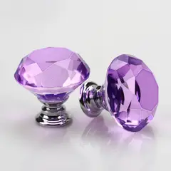 VIDA BUENAS - Tirador Cristal Forma Diamante Para Cajón Púrpura 10pcs