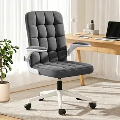 VIDITA - Silla Serena de Tela Acolchada Giratoria Ergonómica Silla de Escritorio Oficina