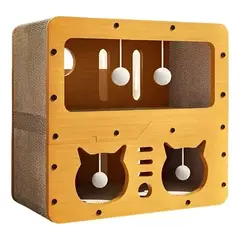 EVERSO - Cama Para Gatos Casa De Madera Cama Gatos Rascador Grande