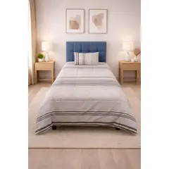DULCES SUEÑOS - Plumón reversible Single 1plz Y 1.5plz Stripes Gray 170x235