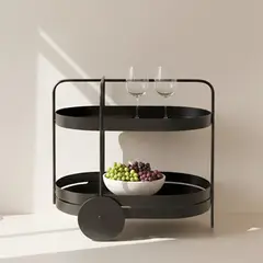 LIVING MARKET - Carro Bar Organizador Metálico Vinstra 77x47x70 Hecho a mano