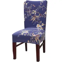 COMPRAPO - Pack X 6 Fundas Cubre Sillas Protectoras LYCRA Estampado Azul Floral