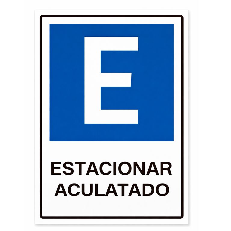 AVISO ALUMINO 20X30 CMS ESTACIONAR ACULATADO
