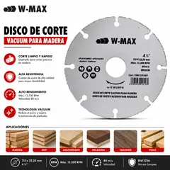 WURTH - Disco de Corte para Madera 115mm (4 1/2") W-max MDF PVC