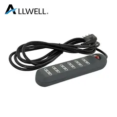 LEXO - ALARGADOR ELECTRICO ZAPATILLA NEGRO 6 TOMAS 5M 10A CON INTERRUPTOR