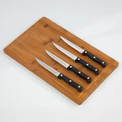 WAYU - Set 4 Cuchillos + Tabla Bamboo