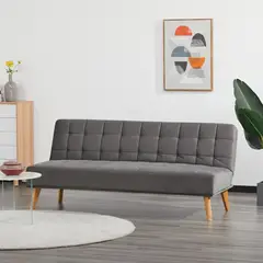 AGUILA - Futón Sofá Cama Nikko de Tela y Madera - Gris