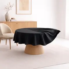 AZ AURAZEUS - Mantel De Mesa Redondo Tela Hule Antimancha Impermeable Negro Az