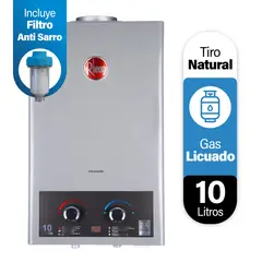RHEEM - Calefont 10 litros Gas Licuado Tiro Natural