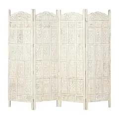 MEYA MUEBLES - Biombo Tallado blanco -