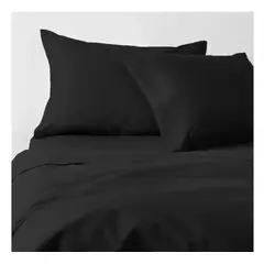 CANNON - Sabana 1.5 Plaza 200 Hilos 100 % Algodón Negro